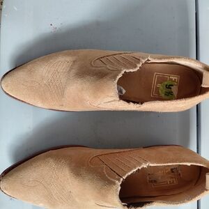 Frye Tan Suede Ankle Booties
